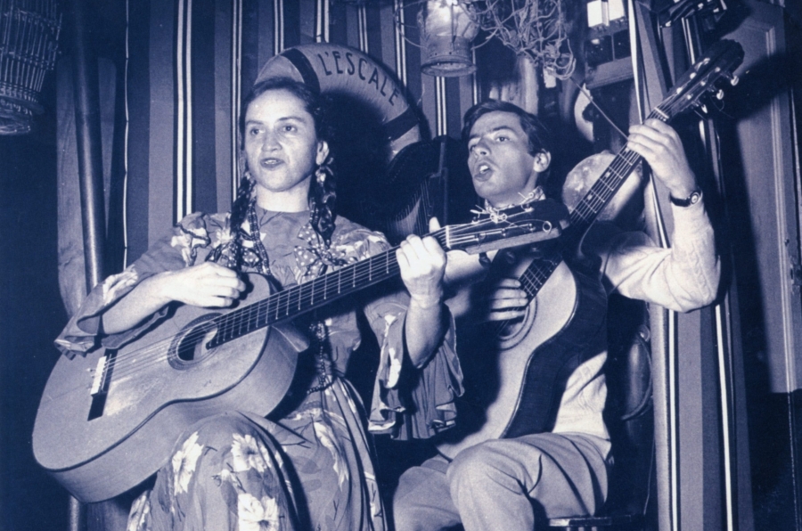 Romano Zanotti y Violeta Parra cantando juntos en L'Escale.